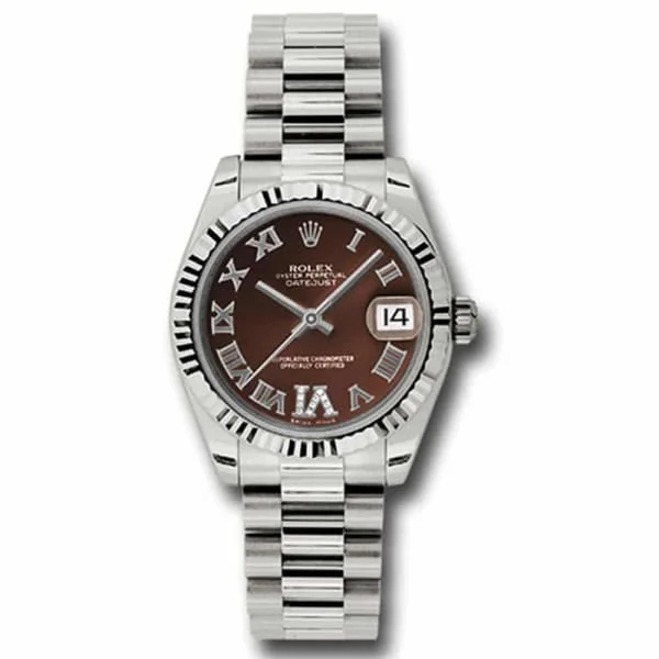 Rolex Datejust 31mm - Ref: 178279 brdrp - Bronze Dial, 18K White Gold President Bracelet Women's Watch-Rolex Day-Date Platinum Watch