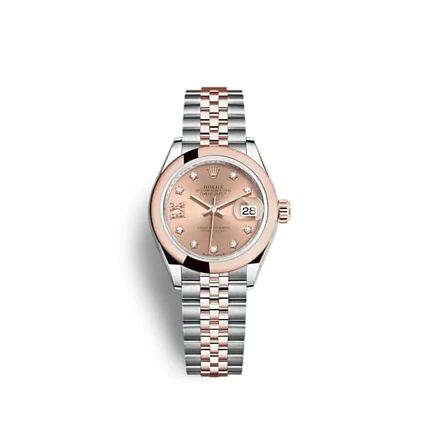 Rolex Lady-Datejust 28mm - Ref: 279161-0027 - Rose Diamond Dial, Two Tone Stainless Steel & 18K Rose Gold Jubilee Bracelet Women's Watch-Rolex Day-Date 40mm Rose Gold Watch