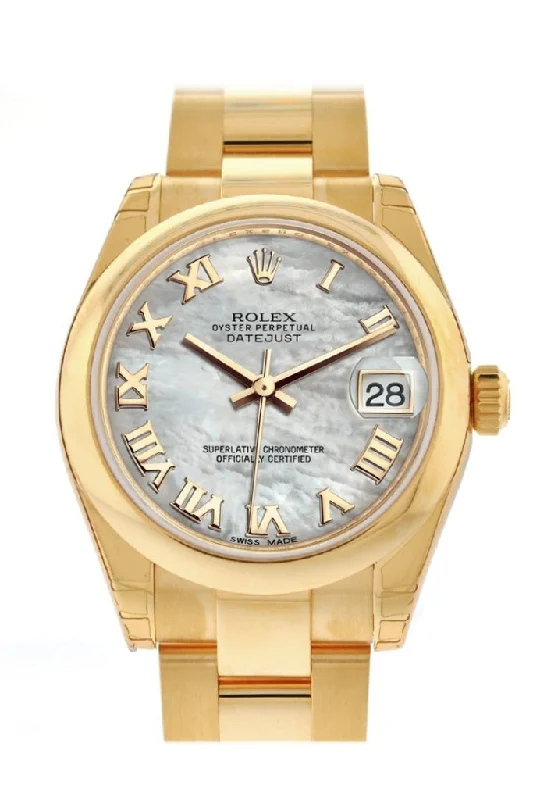 Rolex Datejust 31 White Mother of Pearl Roman Dial 18K Yellow Gold Ladies Watch 178248 Pre-owned-Rolex Daytona 116518LN Watch