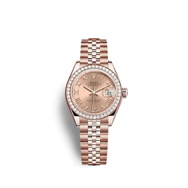 Rolex Lady Datejust 28mm - Ref: 279135rbr-0028 - Rose Dial, 18K Rose Gold Jubilee Bracelet Women's Watch-Rolex Yacht-Master 40mm Steel Watch