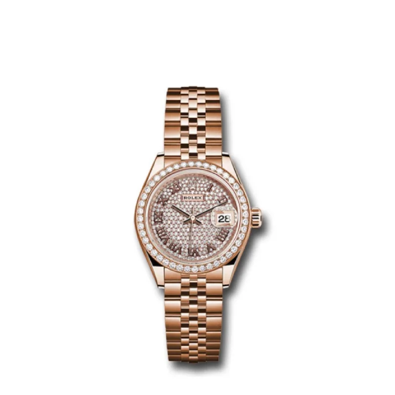 Rolex Lady Datejust 28mm - Ref: 279135rbr dprj - Sundust Diamond Dial, 18K Rose Gold Jubilee Bracelet Women's Watch-Rolex Datejust 116234 Black Dial Watch